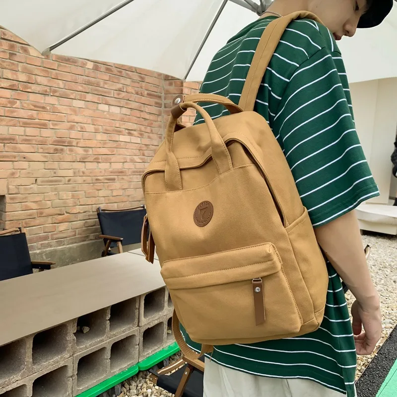 

New Men's Women's Canvas College Backpack Outdoor Travel Retro Bag Girl Boy Laptop Student Fashion Vintage School Book Bags