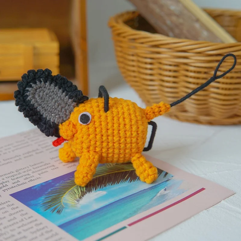 

Chainsaw Man Plush Toy Pochita Handcrafted DIY Knitted Devil Plush Doll Cute Dog Pendant Animal Kawaii Pendant Toy Gift for Kid