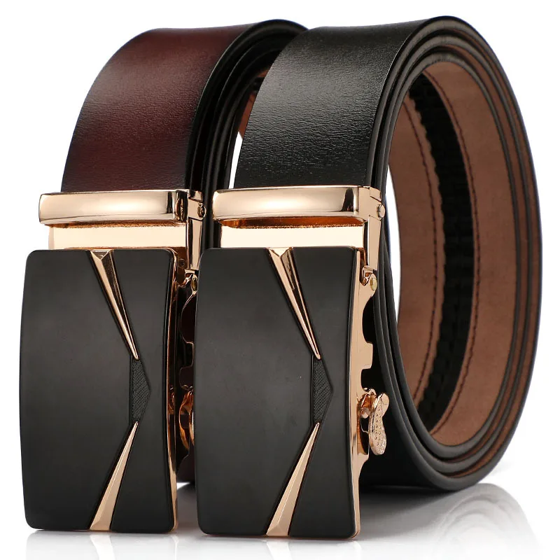 Men Belts Automatic Buckle Belt Leather High Quality Belts for Men Leather Strap Casual for Jeans Business Casual Leather Belt