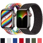 Ремешок плетеный нейлоновый для Apple Watch band 44 мм 40 мм 45 мм 41 мм 42 мм 38 мм