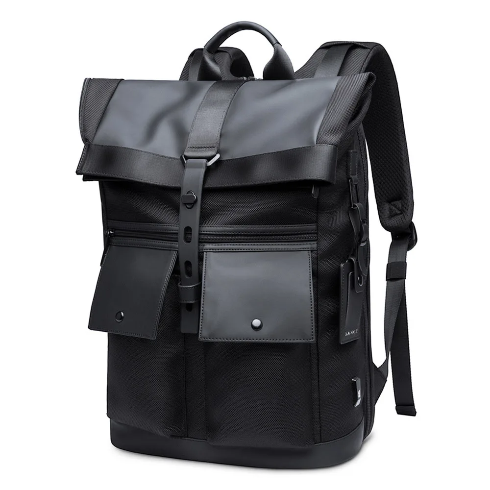 Ruil New 15.6 inch Black Fashion Men Fashion Backpack Waterproof Backpack Multifunctional Travel Bag Larg Casual School Rucksack