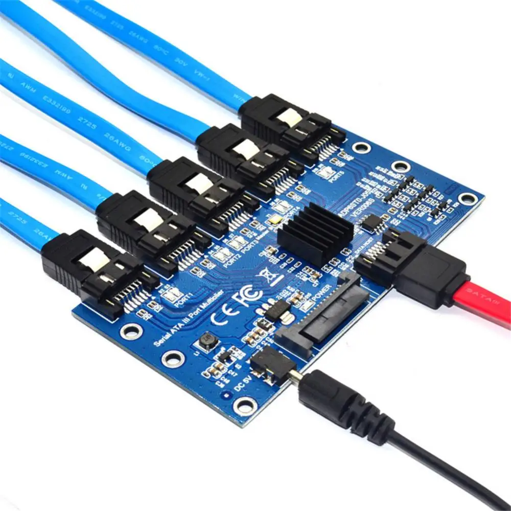 

RYRA Sata3.0 от 1 до 5, адаптер для жесткого диска, материнская плата для компьютера, порт 6 Гбит/с, усилитель порта Sup, порт s PM, плата расширения