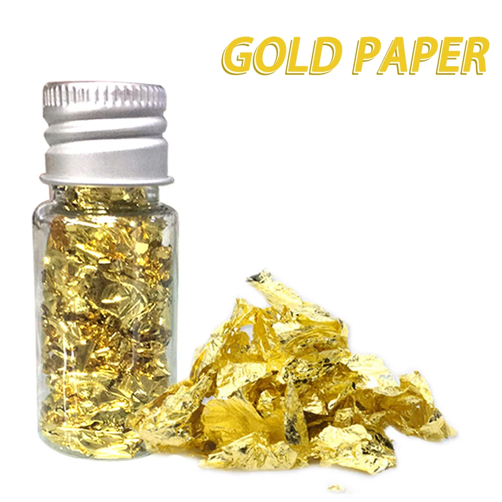 

Edible Grade Genuine Gold Leaf Schabin Flakes Gold Decorative Dishes Chef Art Cake Decorating Tools Chocolates Baking Decoration