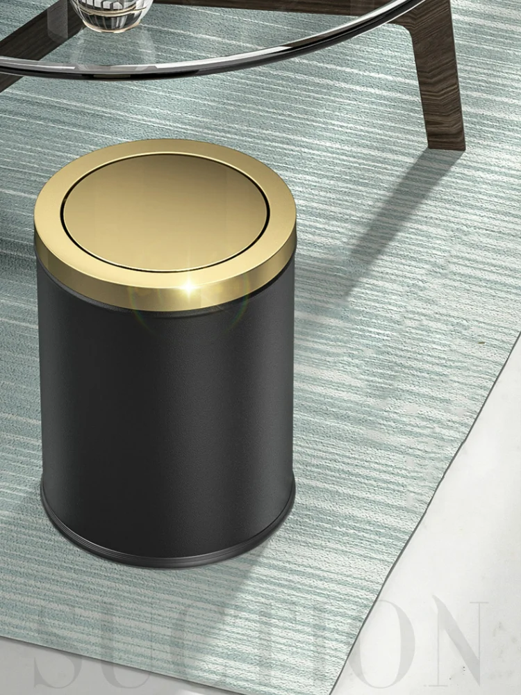 stainless steel trash can gold bathroom bedroom luxury home office trash bin kitchen cabinet storage poubelle storage bs50tc free global shipping
