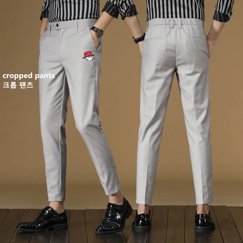 

말본 Golf wear Men golf wear Golf Pants Spring and Autumn Stretch Casual Pants Fashion Men's Ninth PantsSlim Fit Men's Trousers골프