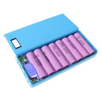 8x18650 battery box power bank charger holder plastic shell case diy kit 18650 cell lcd display usb port without battery