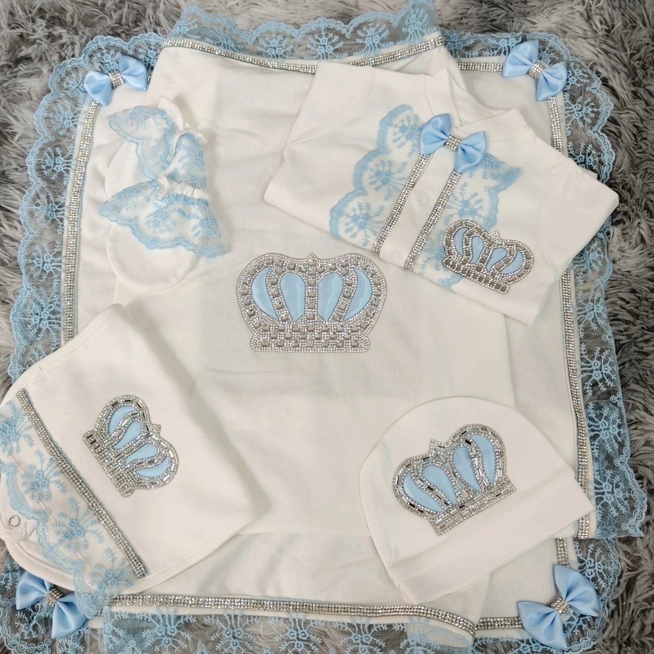Фото Кукольная одежда Take me для дома, детская роскошная одежда для выхода в больницу, розовое кружево для новорожденных, 5 шт., комплект одеяла с бабочкой №1