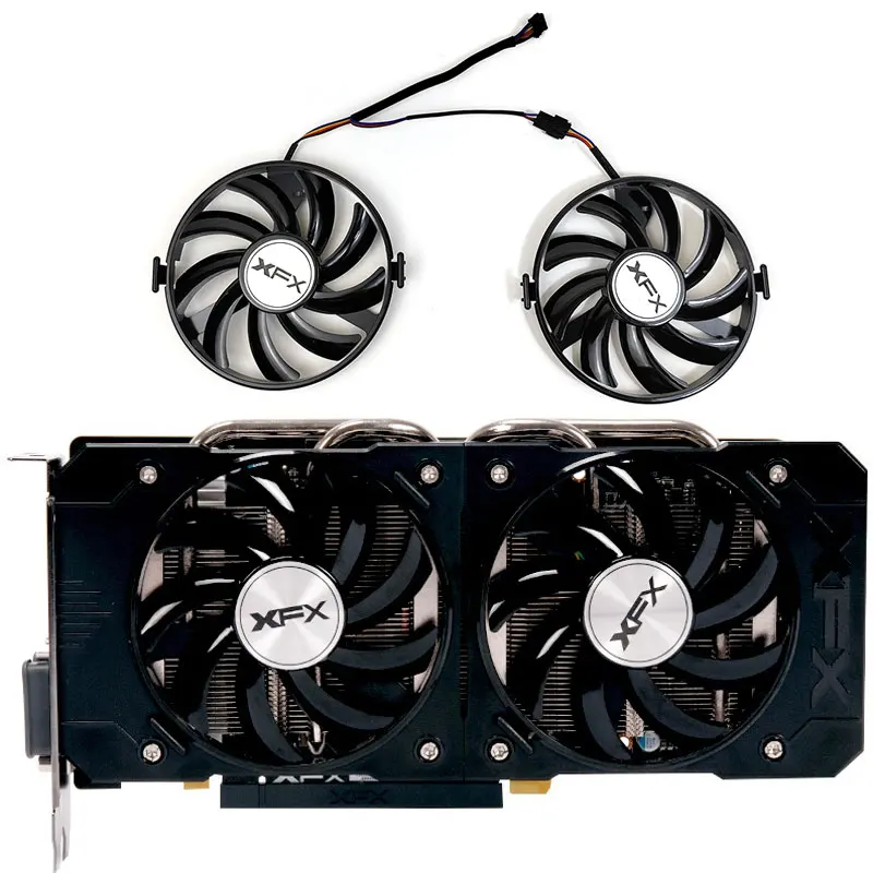 XFX FDC10U12S9-C FY09010H12LPB R7 350 360 370 GPU fan, suitable for XFX R9 380 370, RX 460 560 graphics card cooling fan