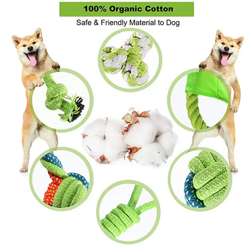 

Dog Toys Dog Chewing Toys Durable Puppy Bite Toys Hand-knitted Knitted Rope Dog Training Toys All CanineTypeUniversalPetSupplies