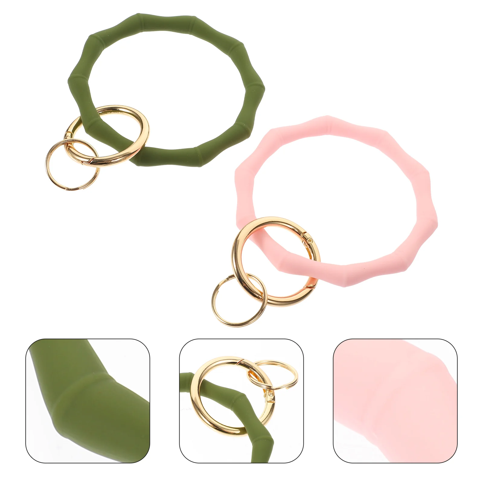 

Keychain Bracelet Silicone Ring Key Bangle Wrist Wristlet Keychains Keyring Rubber Circle Round Holder Keychain Keys Joint