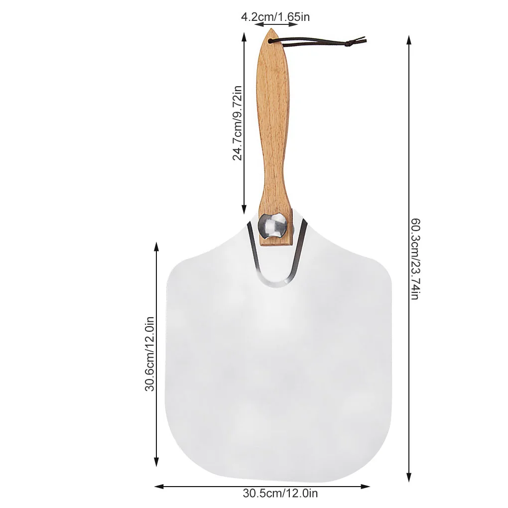 

Складной Алюминиевый металлический шпатель для пиццы, деревянная ручка, скребок для выпечки