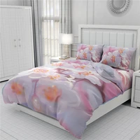 bedding set for 3 4 pieces pink peach blossom series pattern bedspread sheet pillow case bold color duvet cover set 210310 8