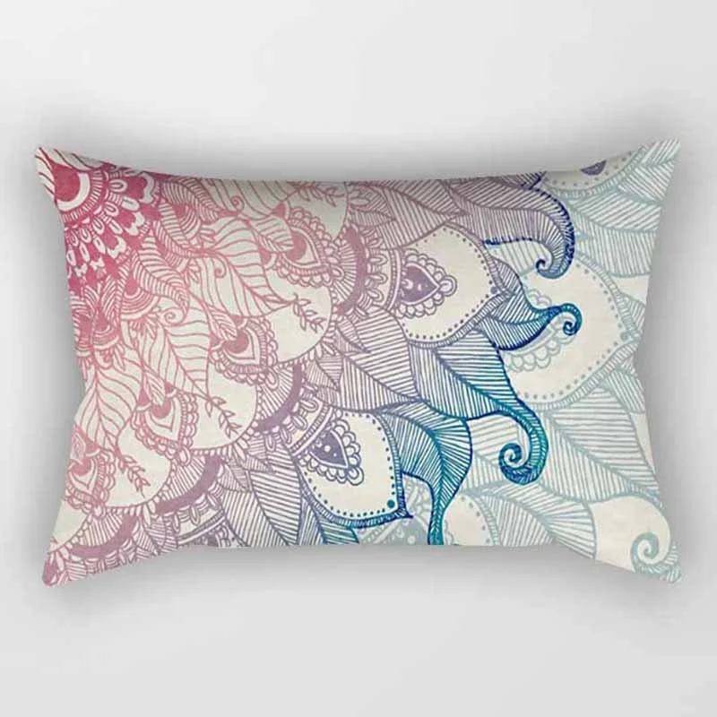 

Hot selling mandala pillowcase creative geometric pattern rectangle pillowcase home sofa decoration cushion cover size 30*50cm