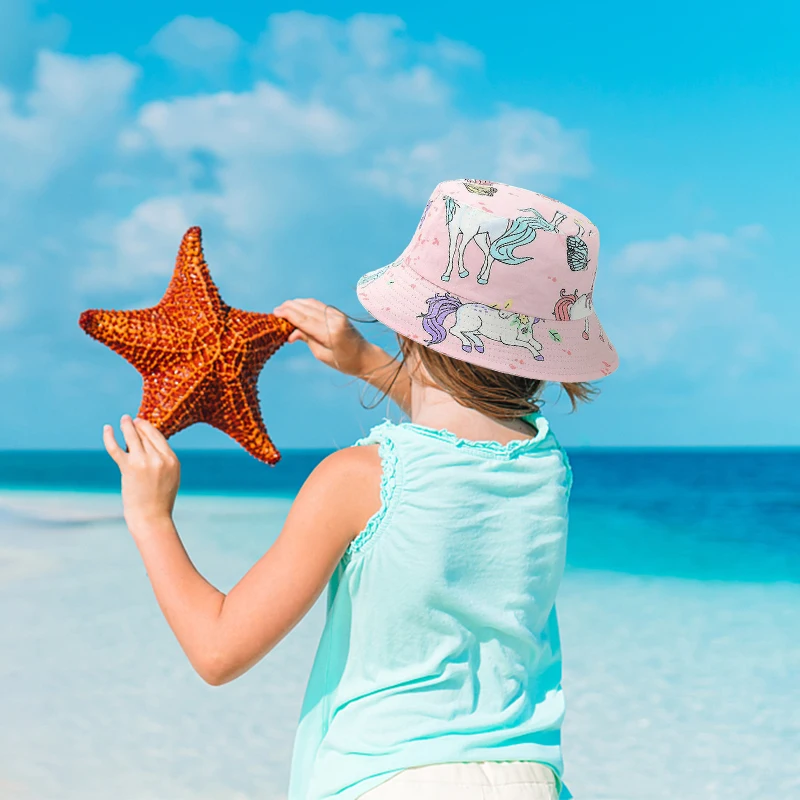 Шляпа от солнца LongKeeper для девочек и мальчиков хлопковая Панама с УФ-защитой