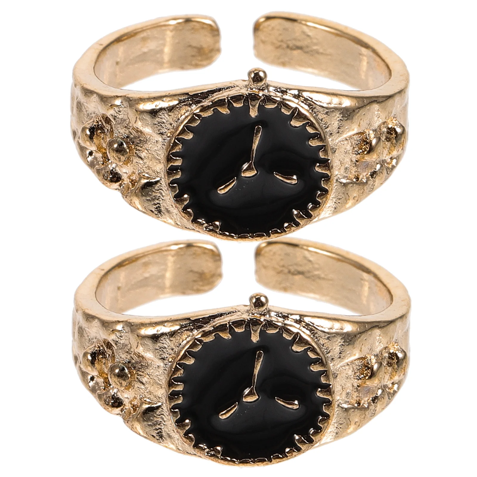 

2 Pcs House Accessory House Accessory Metal Watch Props Decorative Miniature 2x2cm Watches Golden Toddler