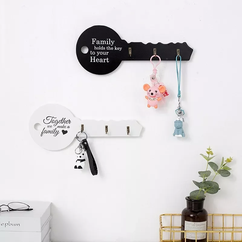 

New in Wood Wall Mount Hook Key Holder Key Shape Hook Storage Rack Hanger Decor Hanging Gifts Home Entrance Door Wall Organizer