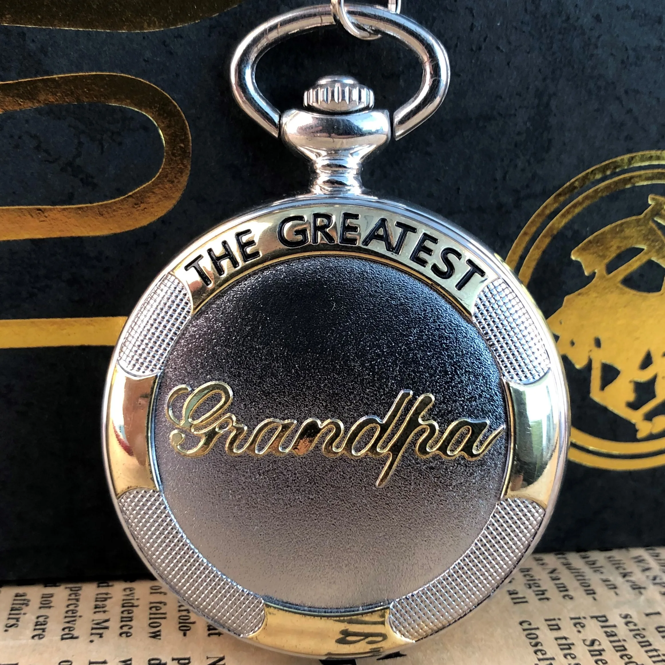 

Silver Gold Quartz Pocket Watch Roman Numerals Pop Jewelry Unisex Necklace Pendant Clock Men Women Gifts for Greatest Grandpa