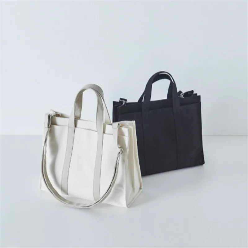 

Thicken Canvas Student Book Bag Luxury Handbags Briefcase Bag Large Capacity Multi-compartment Cotton Shoulder Messenger Bag