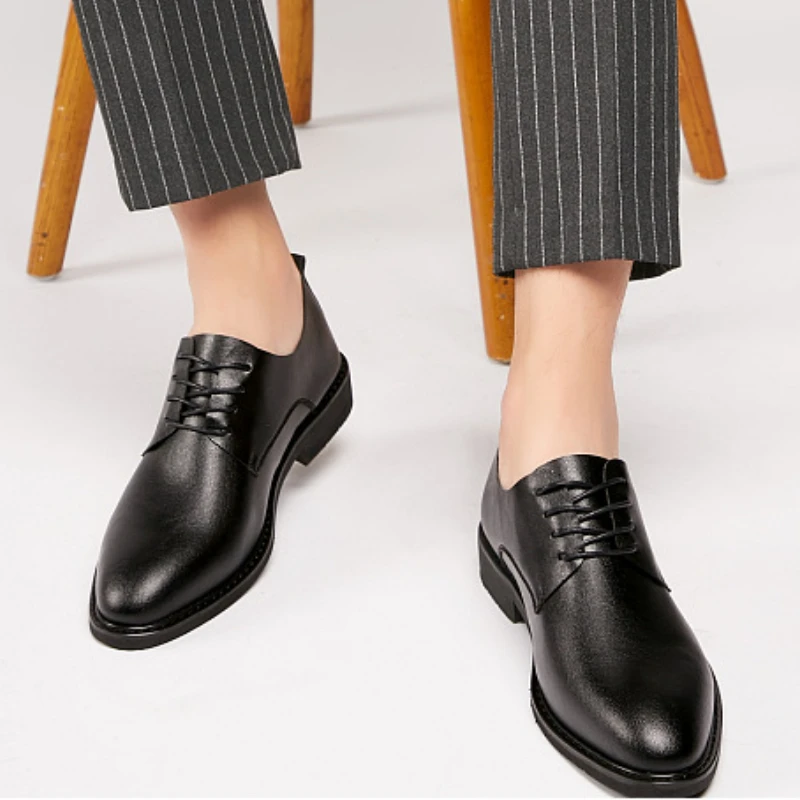 

Spring Formal Leather Shoes Men Pointed Business Casual Comfortable Shoe Soft Sole Office Footwear Zapatos Para Hombres
