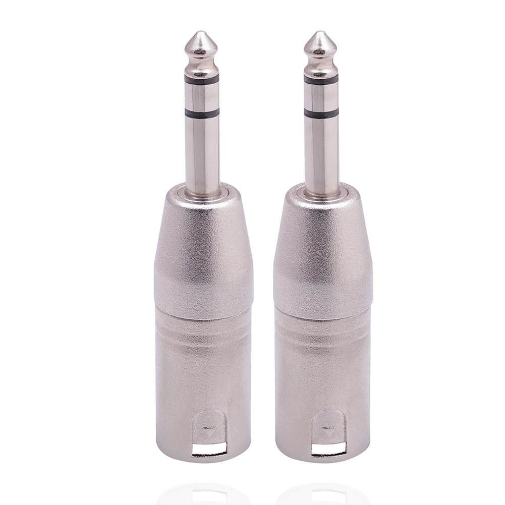 

2 PCS 6.35mm 1/4 Inch Stereo Cable TRS To 3Pin XLR Plug Adapter Male To Male 1/4" TRS To XLR Adapters Audio Adapter Accessories