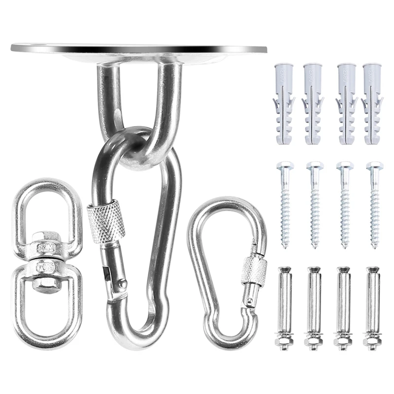 

Promotion! Ceiling Hook Hanging Chair,360° Rotation Ceiling Hook Swing,Heavy 400KG For Hammock,Sling Trainer,Punching Bag,Yoga,E
