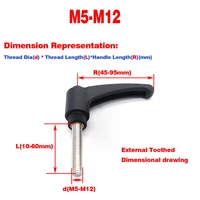 304 stainless steel screw handle screw resin fixed handle plastic adjustable hand screw m5m6m8m12