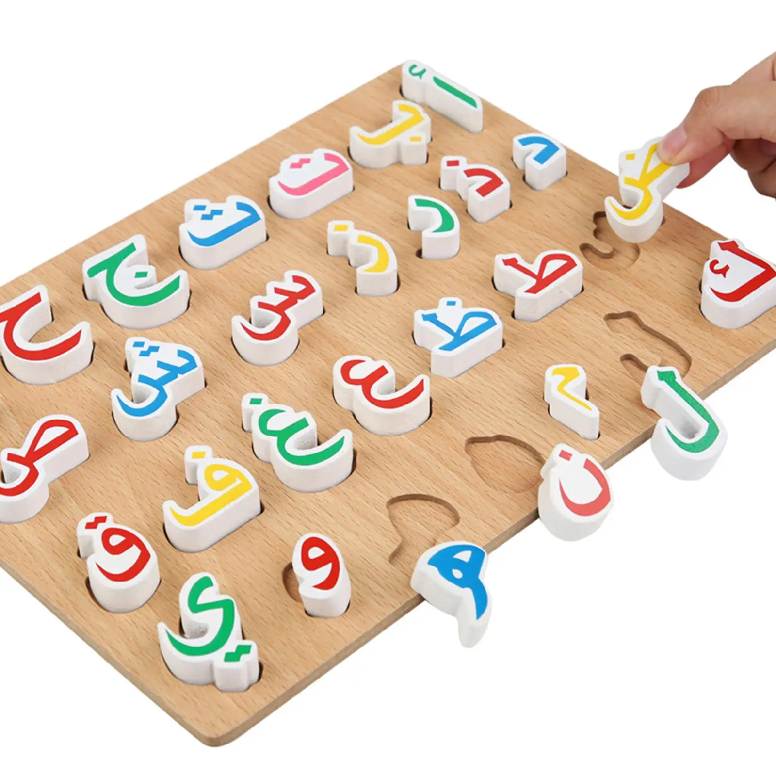 

Wood Arabic Alphabet Puzzles Montessori Toy Set for Children to Learn Arabic