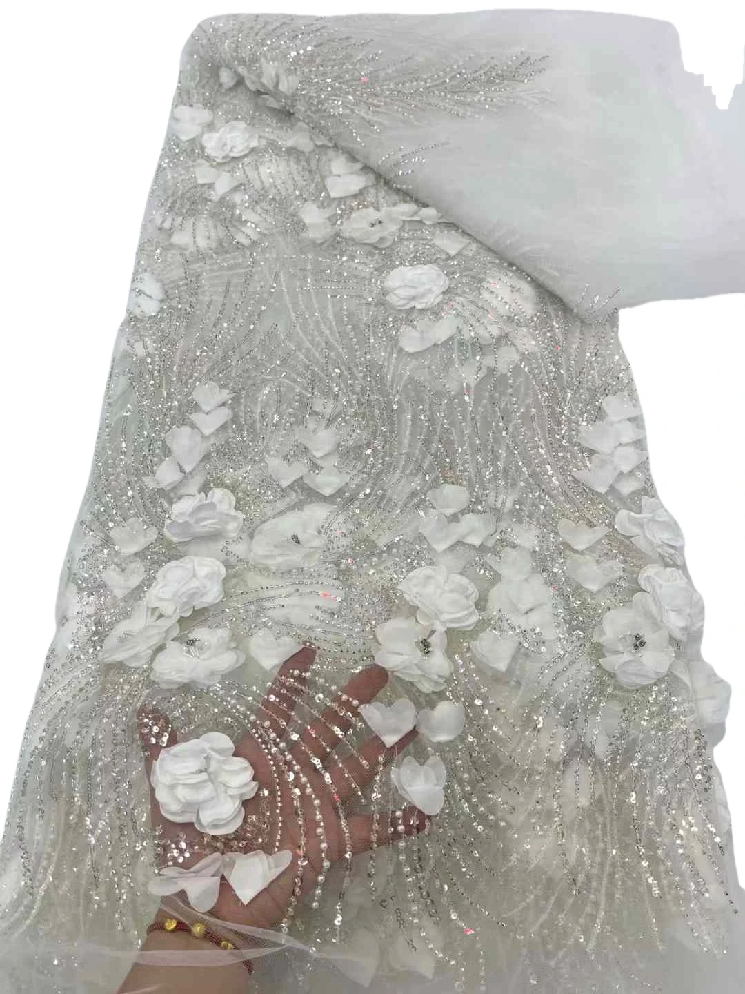 2025 новейшая элегантная лучшее качество очень мягкая 3D-аппликация сетчатая тюль