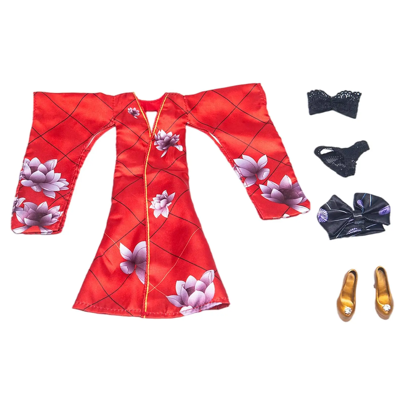 

Japanese Kimono Suit Female Clothes for 12' Action Figure Decoration Display