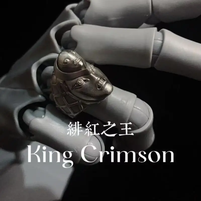 Фото Аниме King Crimson Косплей Кольцо Унисекс Металлические Готические Регулируемые Открывающиеся Кольца Ювелирные Аксессуары Рождественский Подарок №2