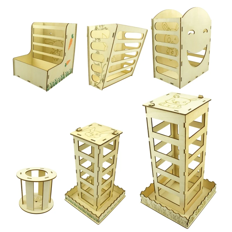 

Rabbit Hay Rack for Cage Bunny Hay Feeder Guinea Pig Hay Manger Chinchilla Wood Food Bowl Non Toxic Safe Material