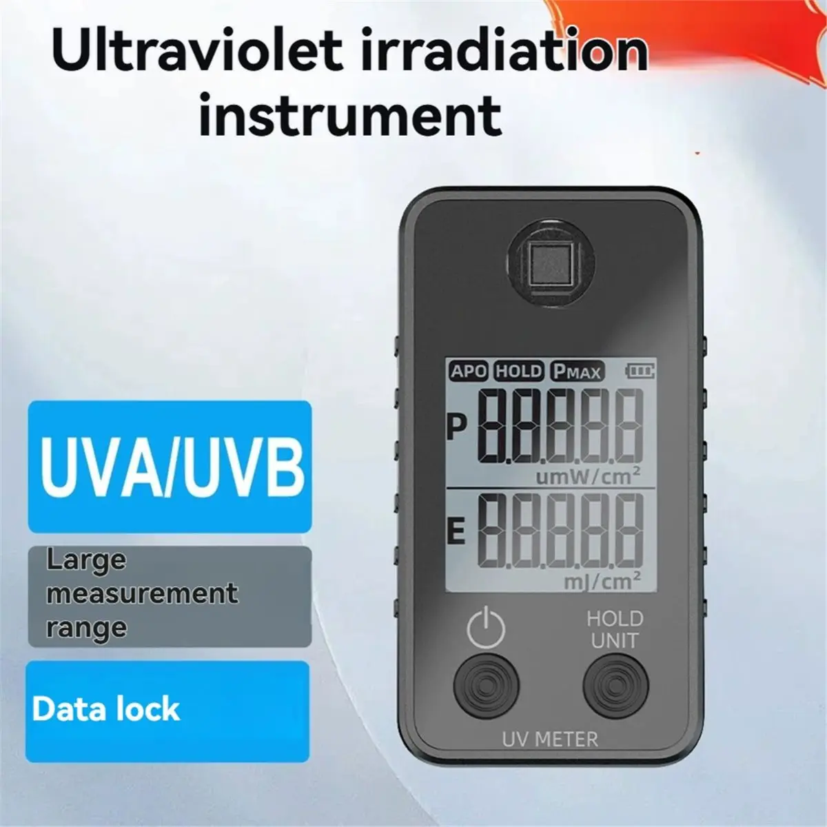 Фото Радиометр УФ-излучения DT38 F05D (UVA/UVB) для измерения интенсивности, энергии и освещенности, монитор УФ-излучения, детектор У №3
