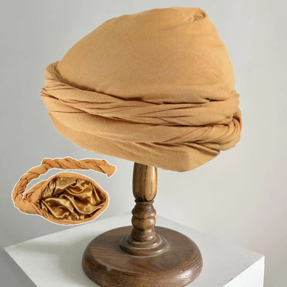 

Trendy Men Head Wrap Solid Color Portable Men Hat Washable Men Head Wrap