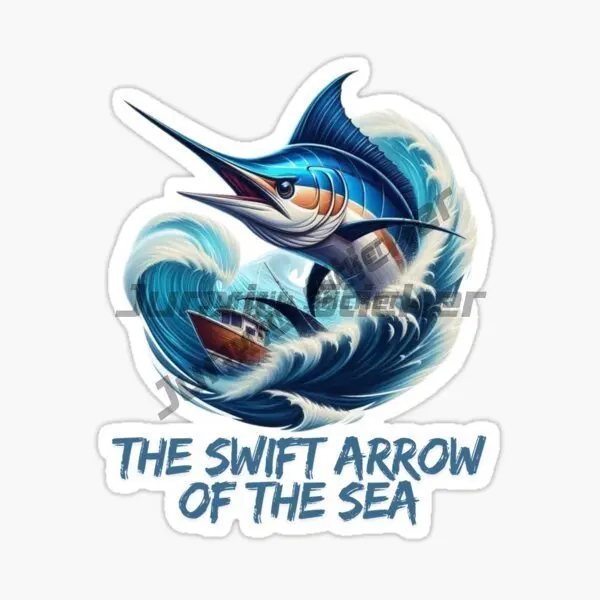 Фото Рыба-меч Парусник и Марс THE SWIFT ARROW OF THE SEA Fierce Predatory Fish in The Open Ocean Виниловые самоклеящиеся автомобильные наклейки №5