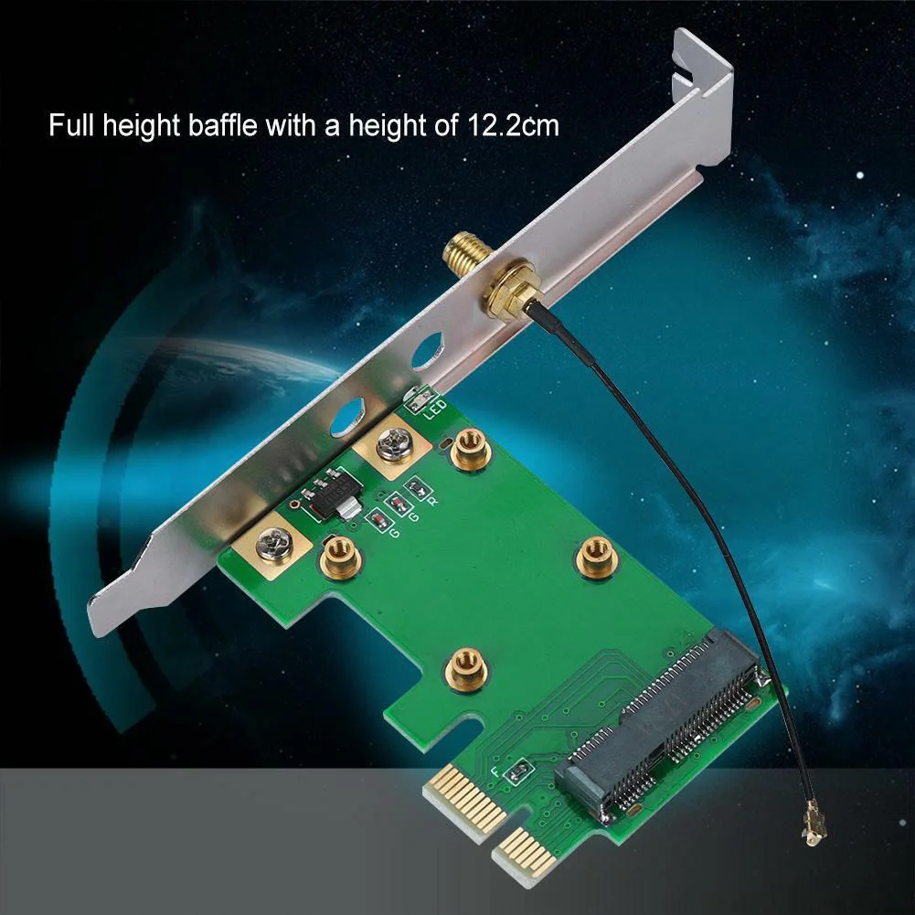 

Адаптер для ноутбука MiniPCI-E к PCI-E, профессиональный конвертер для настольного ПК, сетевые Беспроводные аксессуары для замены антенны Wi-Fi