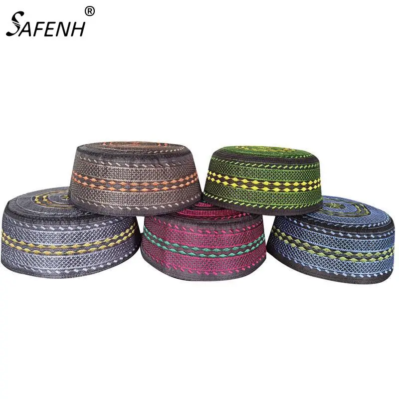 

Men Head Scarf Clothing Top Turban Saudi Uae Cap Cotton Embroidery Leisure Saudi Arabia Islamic Hat Muslim Men Prayer Caps