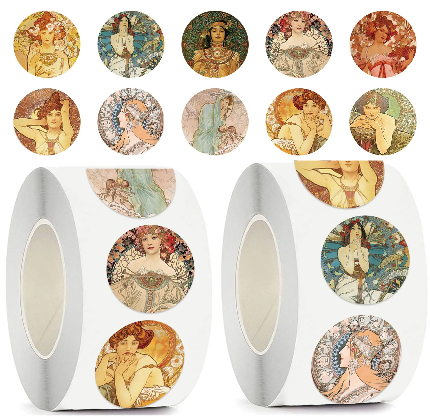 

500 Листов/рулон, Ретро Художественные Наклейки, Декоративные Наклейки Для Конвертов, Канцелярские Этикетки Для Детей, Подрос...