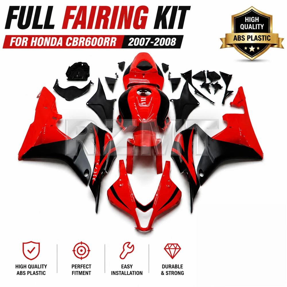Фото Новый полный комплект обтекателей из АБС-пластика для мотоцикла CBR600RR F5 2007-2008 (красно-синий) №1