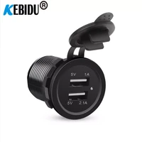 kebidu 12v 3 1a dual usb charger socket plug outlet with led indicator for car boat motorcycle rv phone charging adapter