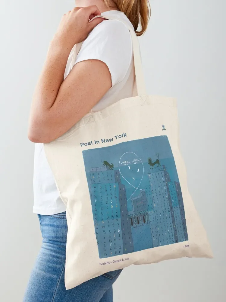 Фото Поэт в Нью-Йорке, Federicoفن Lorca - Poetry Bookish Gifts Tote Bag Женские сумки тканевая сумка женская большая сумка №2