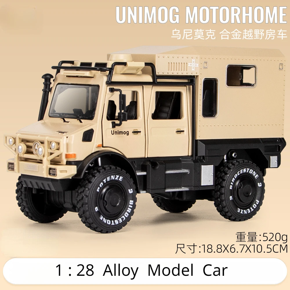 

Модель автомобиля Mercedes-Benz UNIMOG из металлического сплава в масштабе 1:28