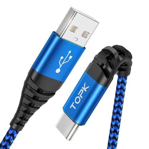 TOPK AN24 3A USB Type C зарядный кабель для телефона, кабель для быстрой зарядки мобильный телефон, провод для Samsung S10 S20 Xiaomi mi