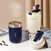 350ml thermos mug with straw for coffee seal leak proof belly cup 316 stainless steel tumbler coffee mugs gift for students