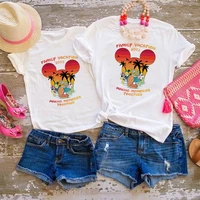 disney family vacation 2022 summer clothes mom and daughter equal t shirt minnie daisy print kids baby girl mathcing outfits