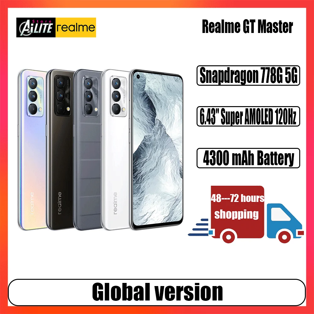 realme gt master edition nfc smartphones 6 43 super amoled snapdragon 778 5g octa core mobile phones 4300mah 64mp rear camera free global shipping