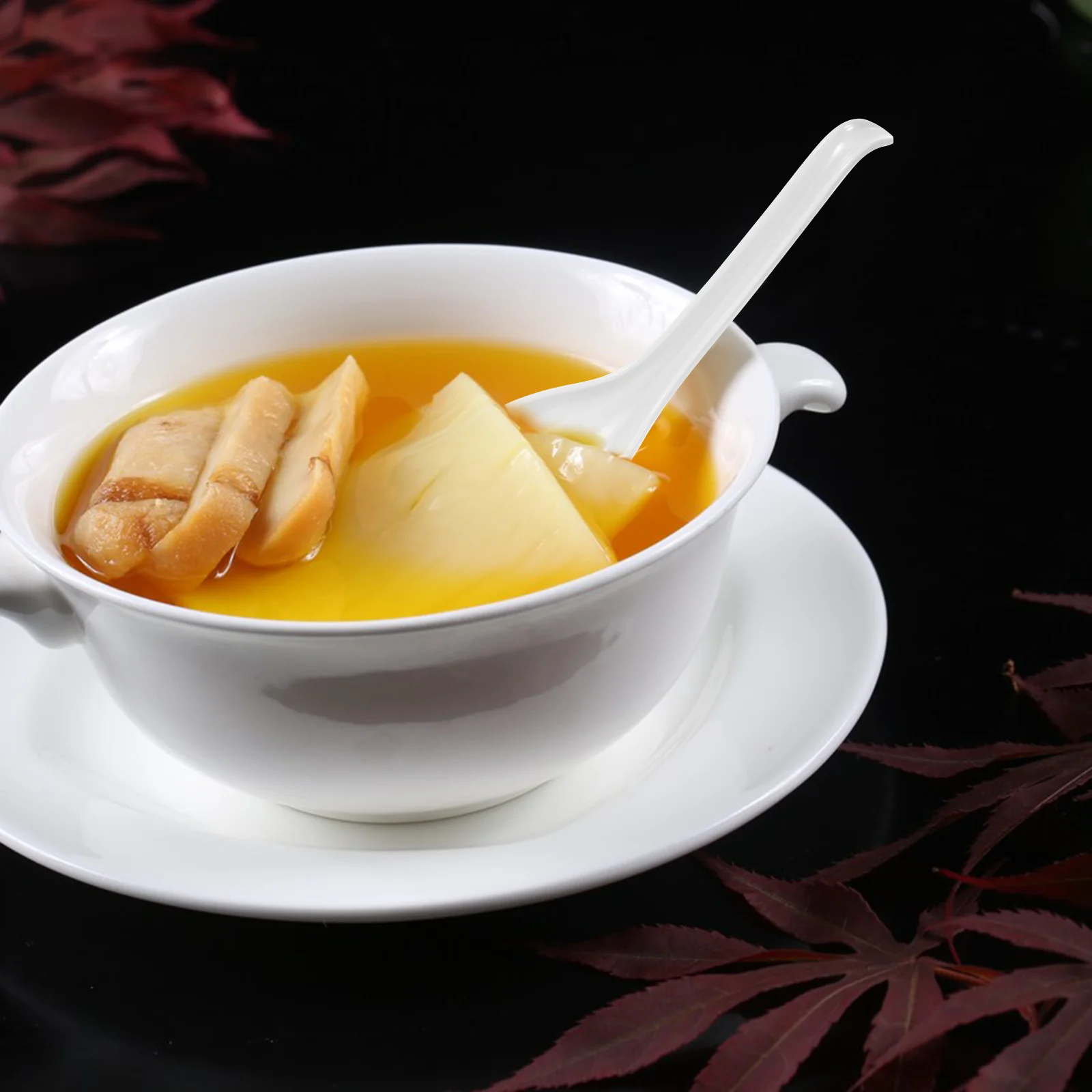 6 шт. ложка рамэн ложки суп коммерческий китайский азиатский меламиновый бытовой