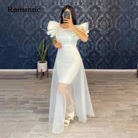 romantic new fashion a line evening dress white tulle sleeveless long prom gowns for special party vestido de festa plus size