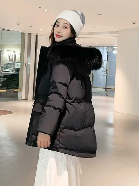 Korean Cotton Jacket for Women 2022 Winter New Women's Long Jackets Fashion Designer Casual Solid Coat Simple Female Parkas Lady