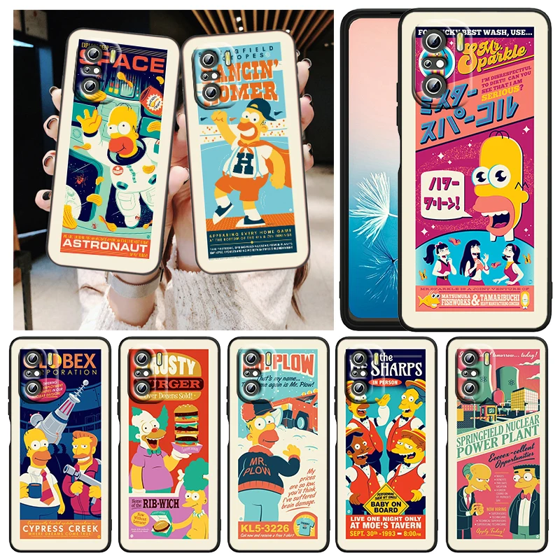 

Disney The Simpsons Cute Phone Case For Xiaomi Redmi K50 K40 Gaming 10 10C 9AT 9A 9C 9T 8 7A 6A 5 4X Black Matte Soft Cover