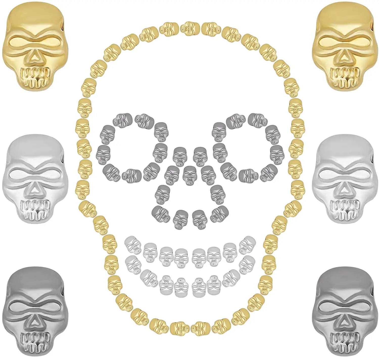 

NBEADS 480PCS 4 Color Hotfix Skull Studs11x8mm Flat Back Iron On Flatback Glue Hotfix Flat Back Dome Gunmetal Golden Silver